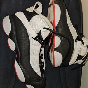 Jordan Kids Shoes - Black, White, and Red Accents